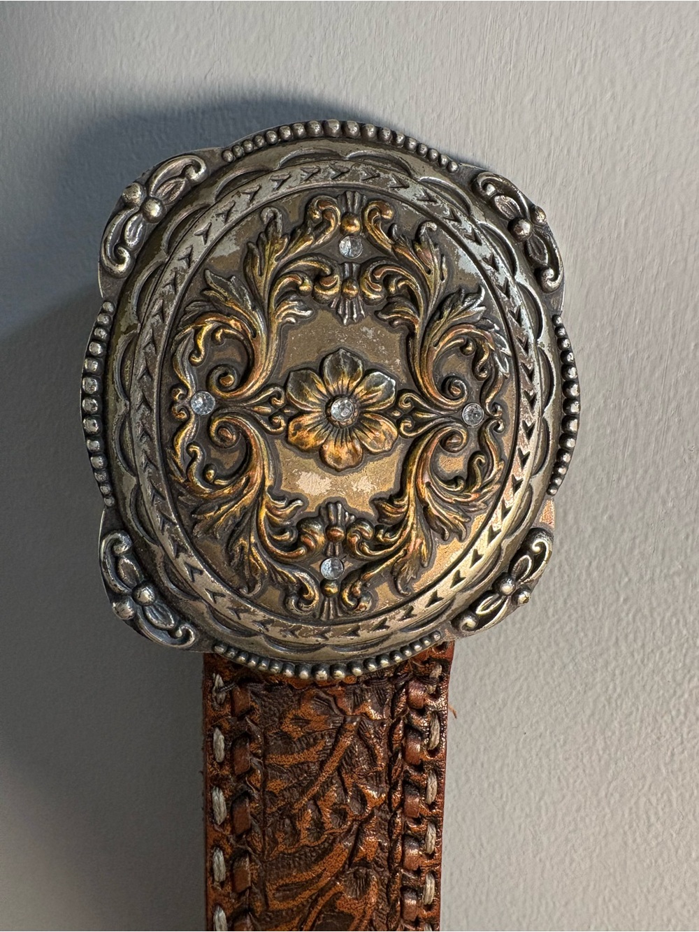 Vintage Fossil Rodeo Queen Leather Belt